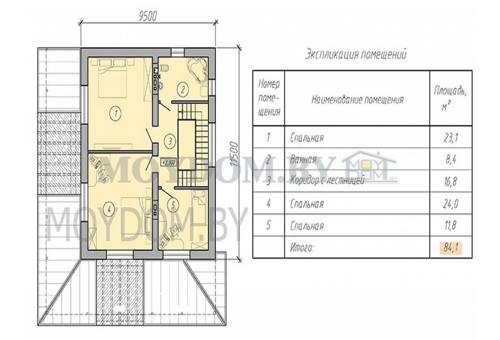 Проект двухэтажного дома с открытой террасой по периметру Проект двухэтажного дома с открытой террасой по периметру