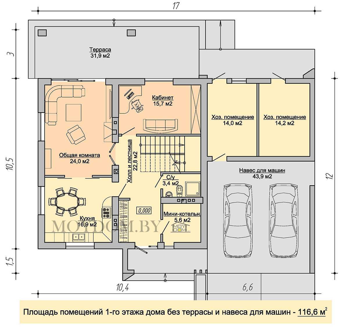 план первого этажа двухэтажного дома