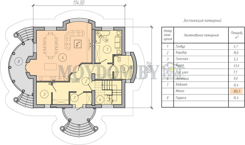 план этажей двухэтажного дома