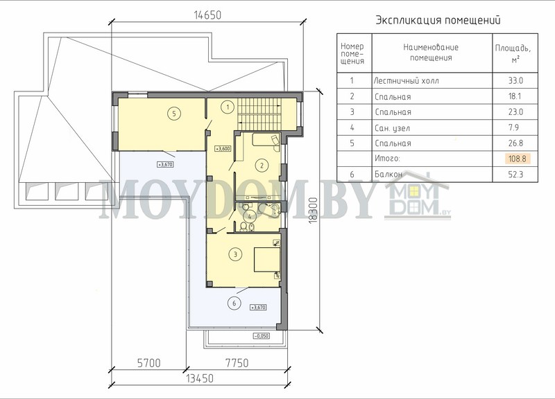 план двухэтажного дома в стиле хайтек второй этаж