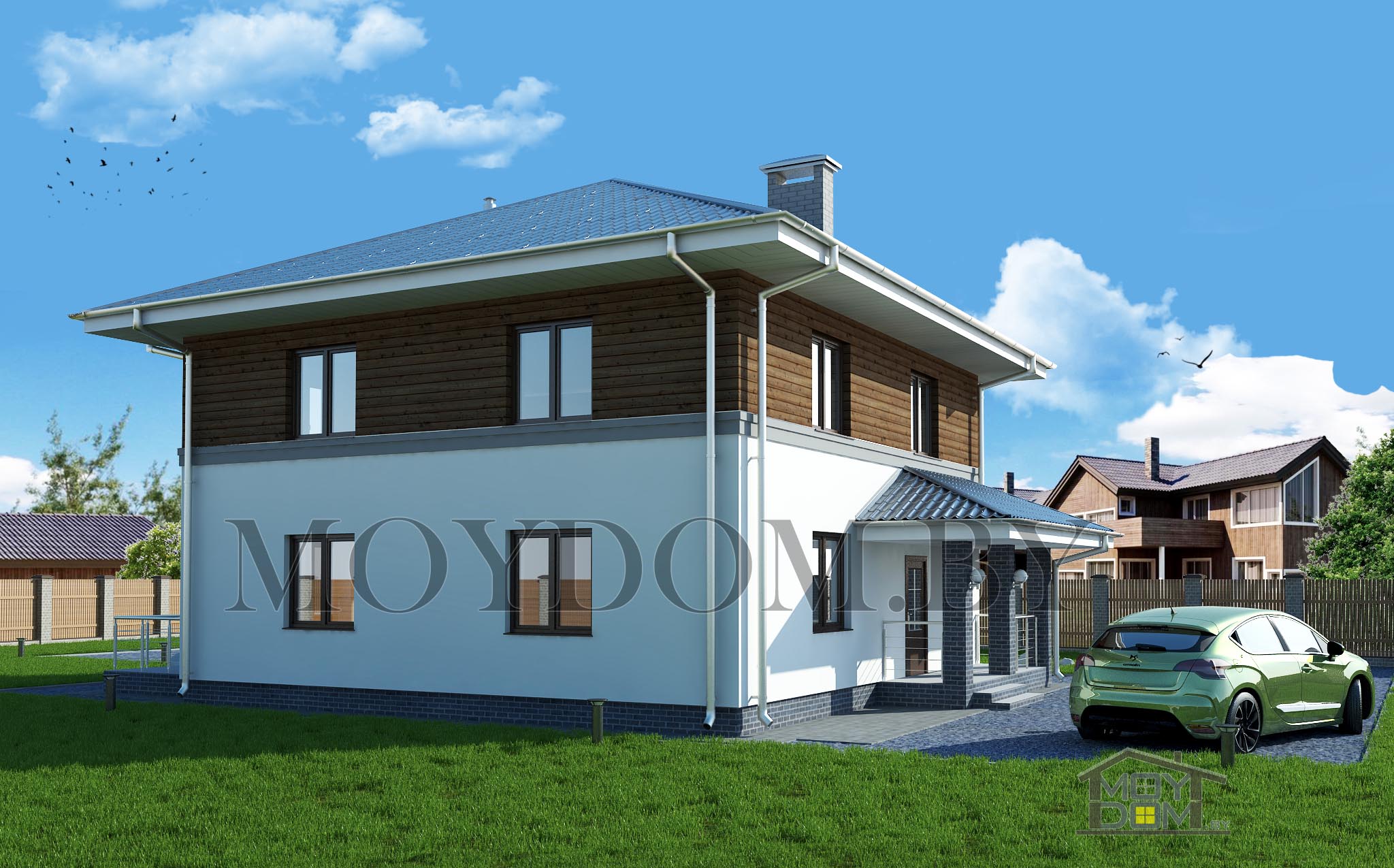 проекты современных двухэтажных домов 10 на 10 170 мкв